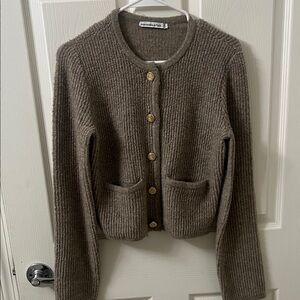 Abercrombie & Fitch Taupe Button-Up Cardigan